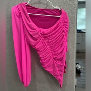 Off shoulder pink bodysuit, size M